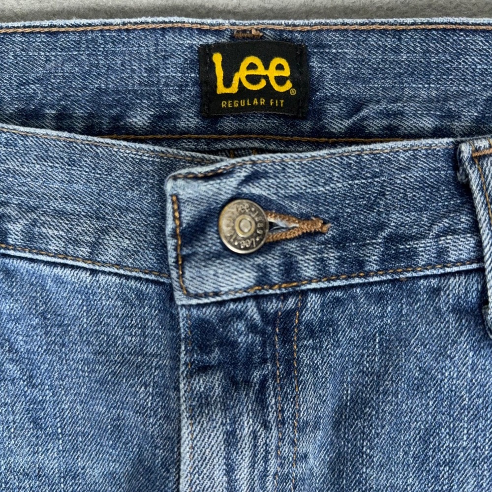 Lee Jeans Mens 40x30 Regular Fit Blue Denim Straight Leg Cotton Casual Work - Picture 5 of 10